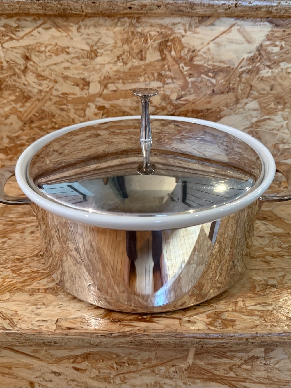 Reed & Barton Silver-plate Covered Casserole with White Ceramic Interior